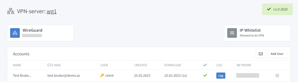 Kontrollpanel for utsendelse av velkomstmail til hver bruker er inkludert